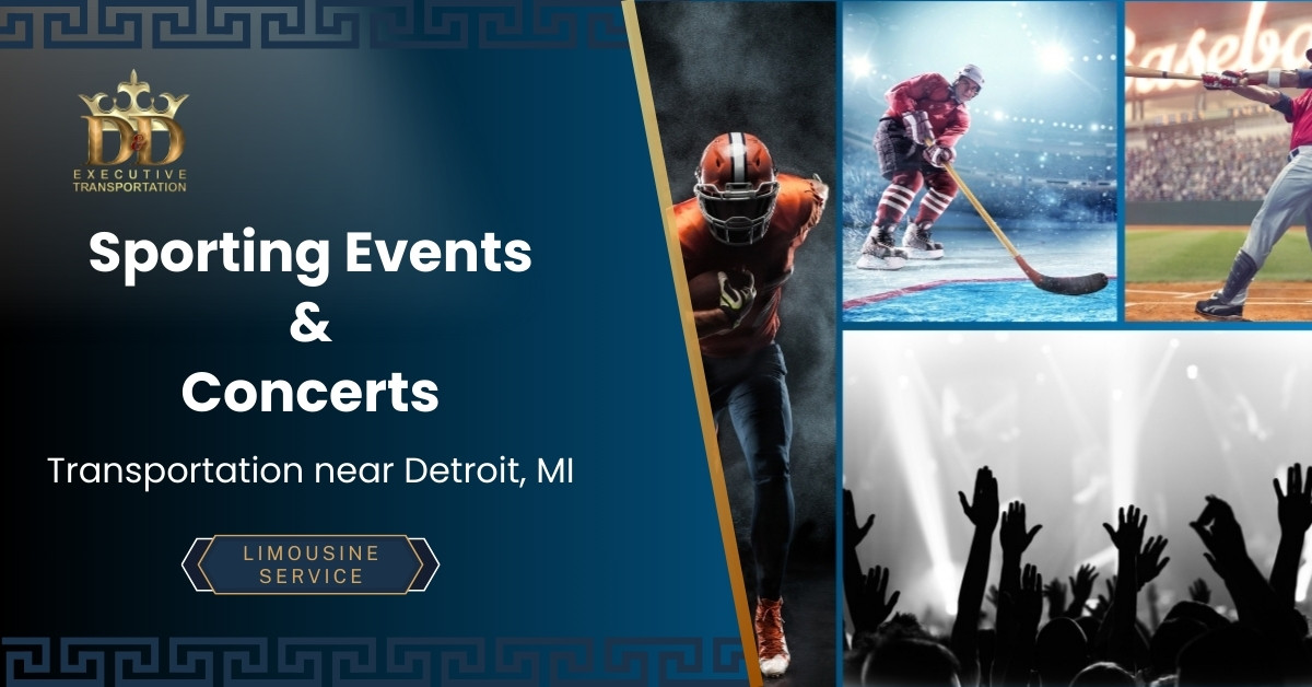 Pictire of a Concert Crowd, Football, Hockey, and Baseball Player | Sporting Events And Concert Transportation Near Detroit, MI | D&D Executive Transportation