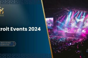 Stage View of a Concert With Purple and Blue Lights from the Upper Balcony With a Large Crowd | Detroit Events 2024 | D&D Executive Transportation